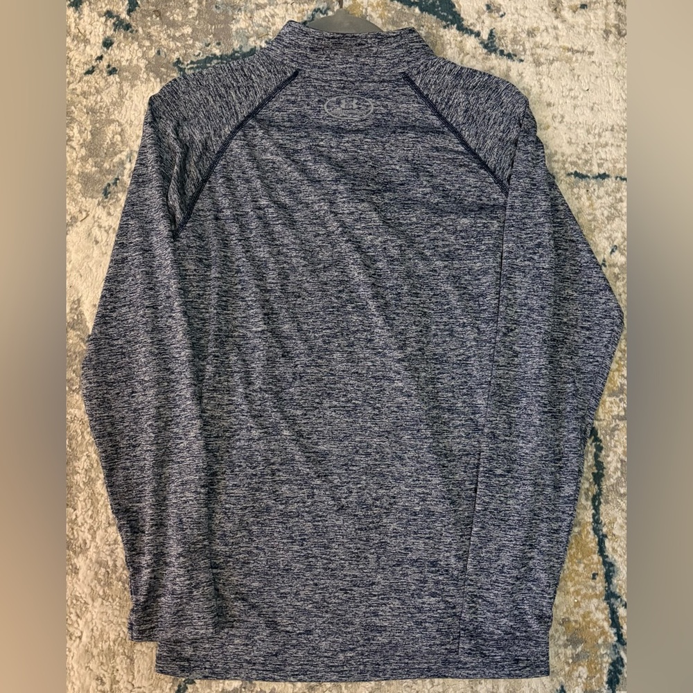 Under Armour Men’s Heathered Navy Quarter-Zip Dri Fit Top. Size Small - Picture 9 of 10